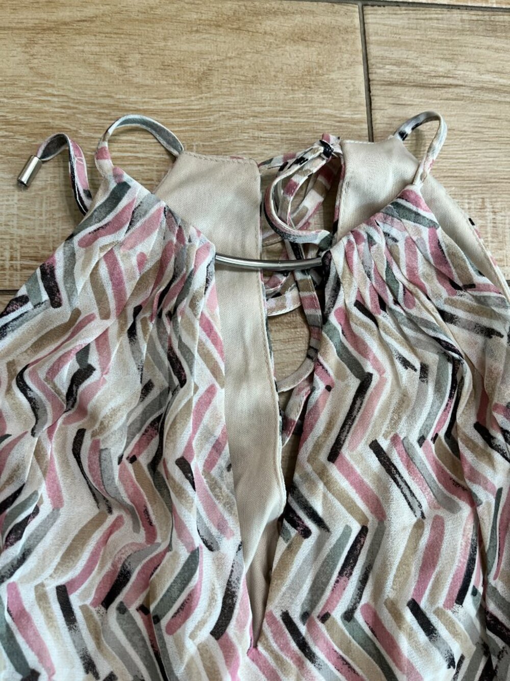 Womens NWT White House Black Market Pink Printed Maxi Dress - 4 - Picture 3 of 9